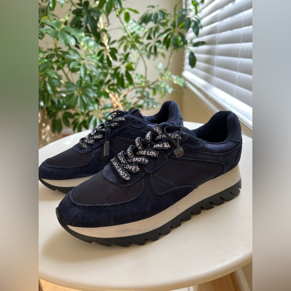 Sale!!!Authentic ZARA Trafaluc 3422/301/010 Suede Leather Navy Womens Sneakers